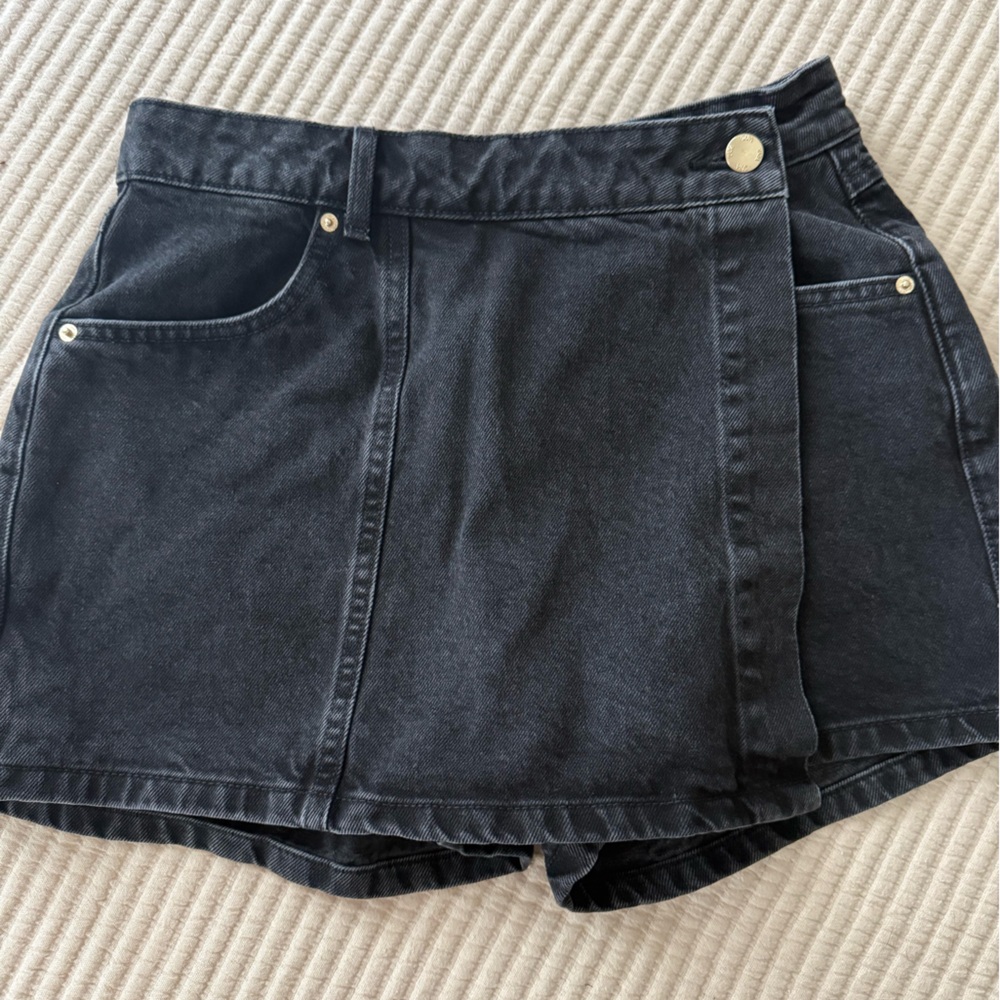 Zara Charcoal Denim Shorts